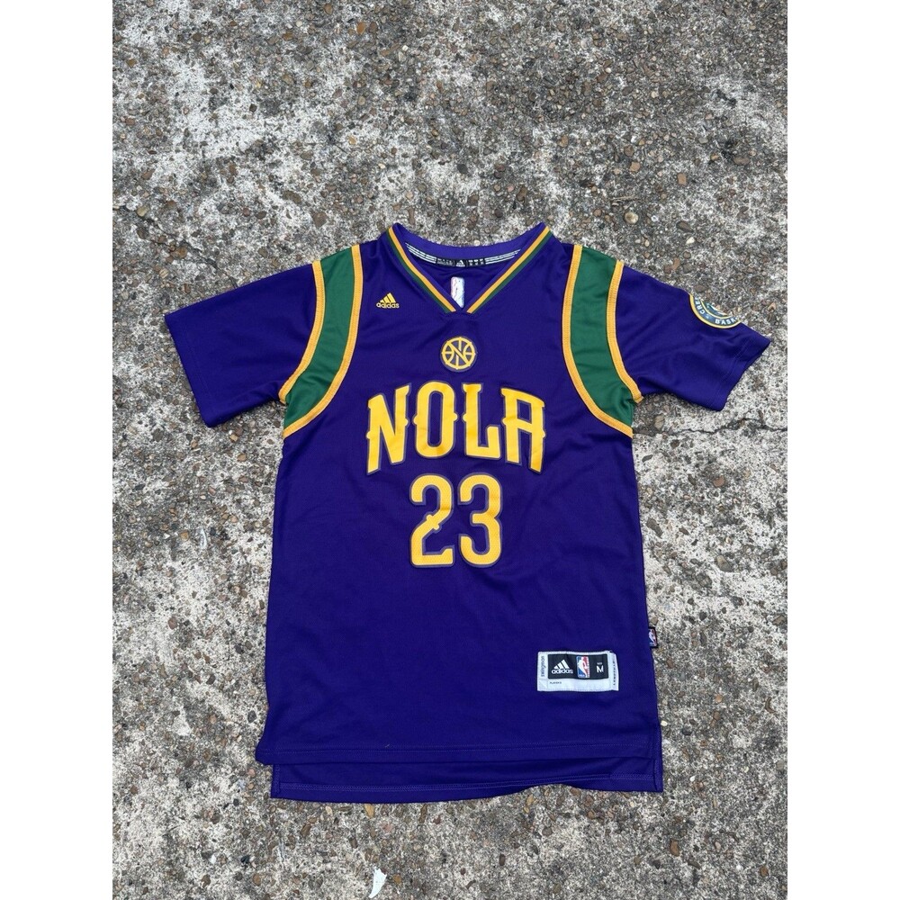 Adidas NBA Nola New Orleans Pelicans #23 Anthony Davis SEWN Swingman Jersey M